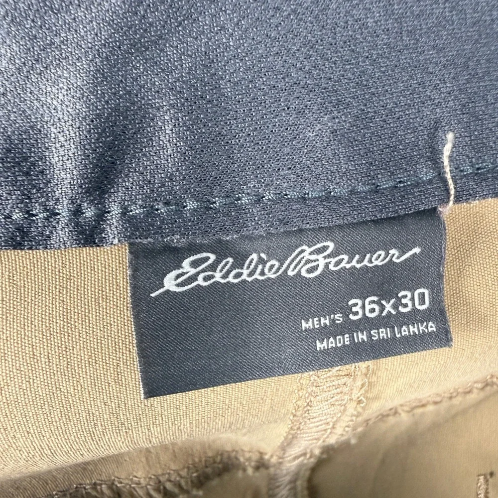 Eddie Bauer Convertible Tech Pant Mens 36x30 Tan Hiking Cargo Pocket Utility